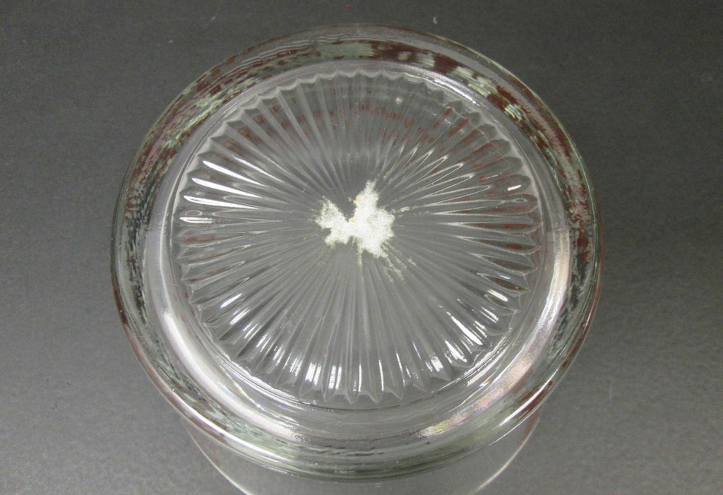Clear Glass Snack Bowl Red Nuts Candy Chips Lettering