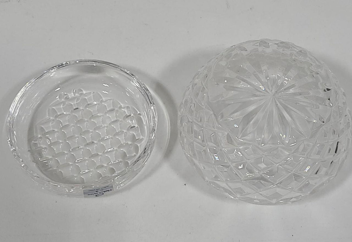 Parka Crystal Hand-Cut Lidded Vanity Jars & Tray Set