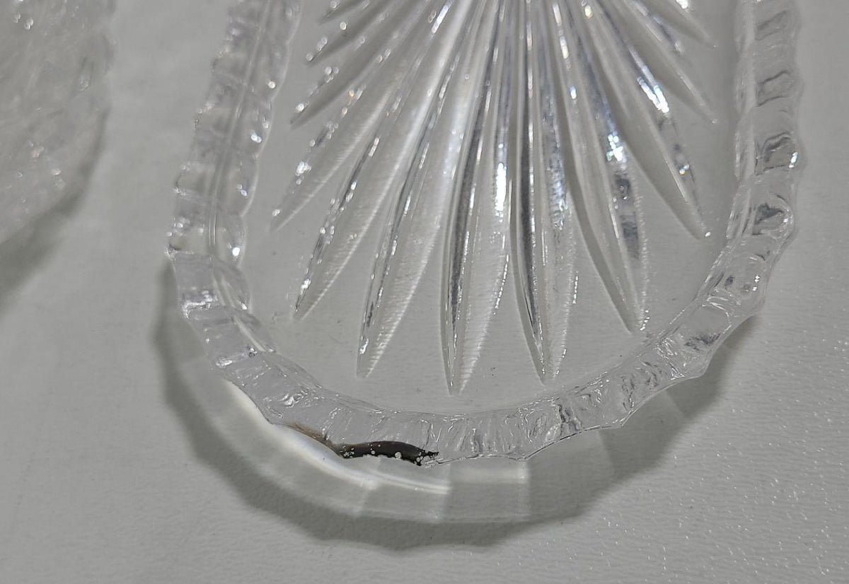 Parka Crystal Hand-Cut Lidded Vanity Jars & Tray Set