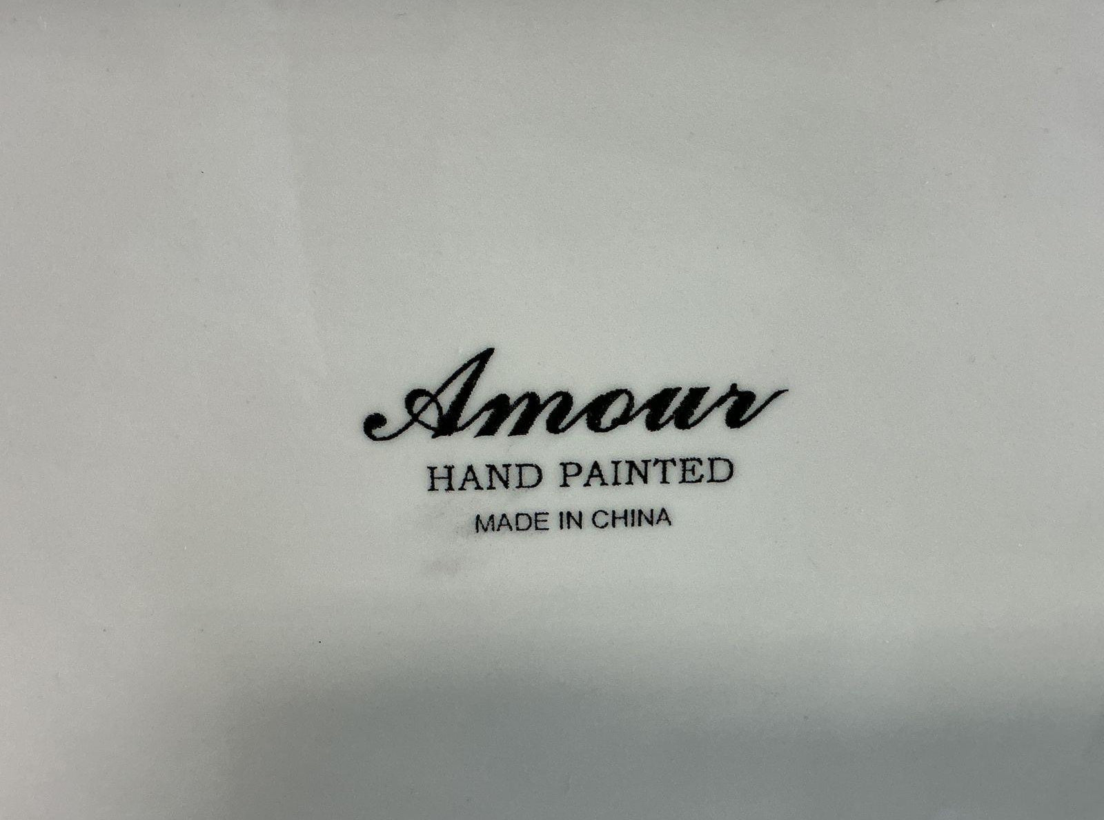 Amour Hand-Painted Peony Porcelain Serving Tray