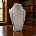 Trifari Silver-Tone Black Rope Chain Necklace 30 Inch