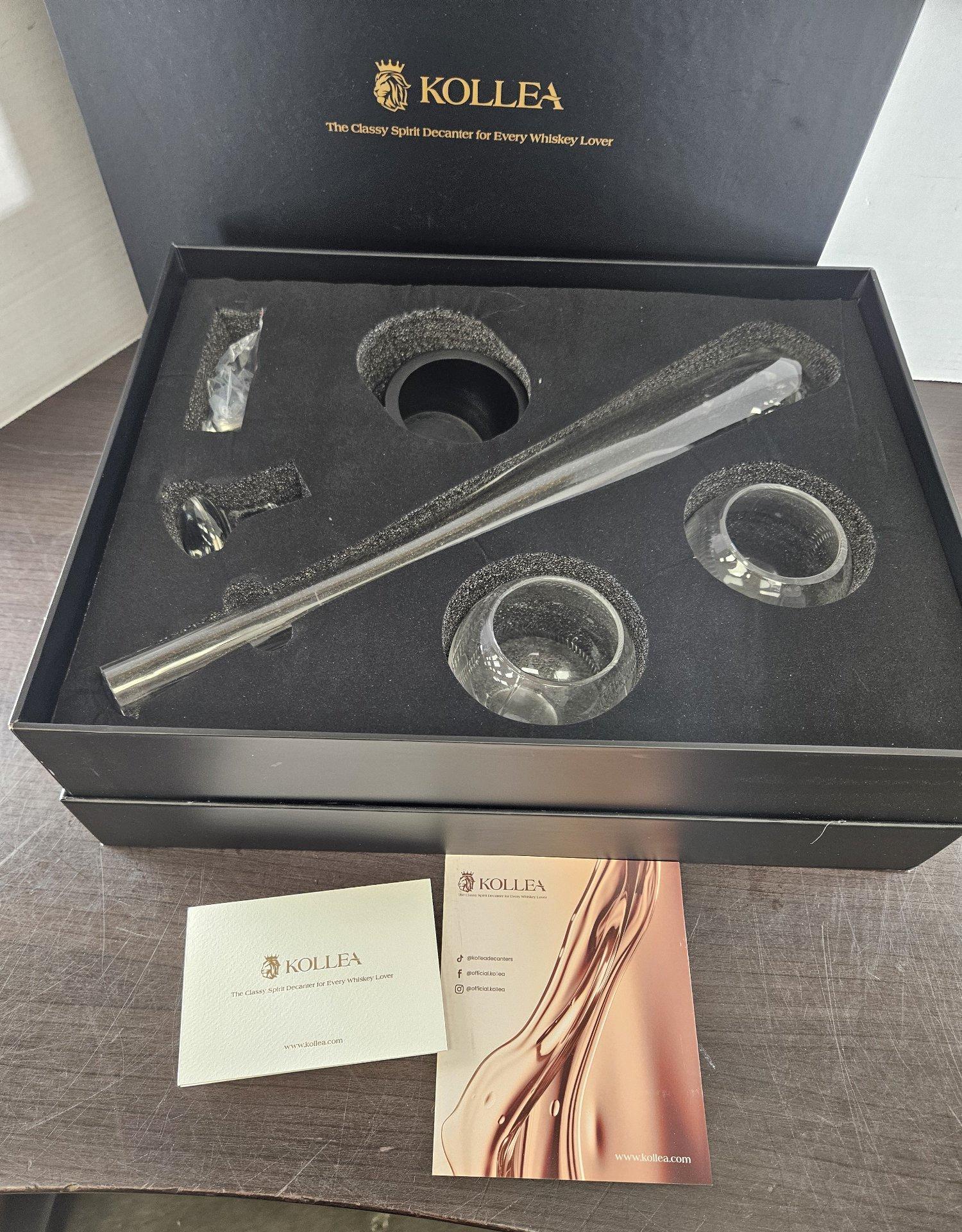 Kollea Baseball Bat Whiskey Decanter Set Clear Glass with Accessories New