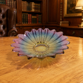 Iridescent Glass Starburst Bowl Ruffled Rim