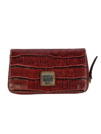 (SOLD) Dooney and Bourke Croc Embossed Red Leather Zip Wallet