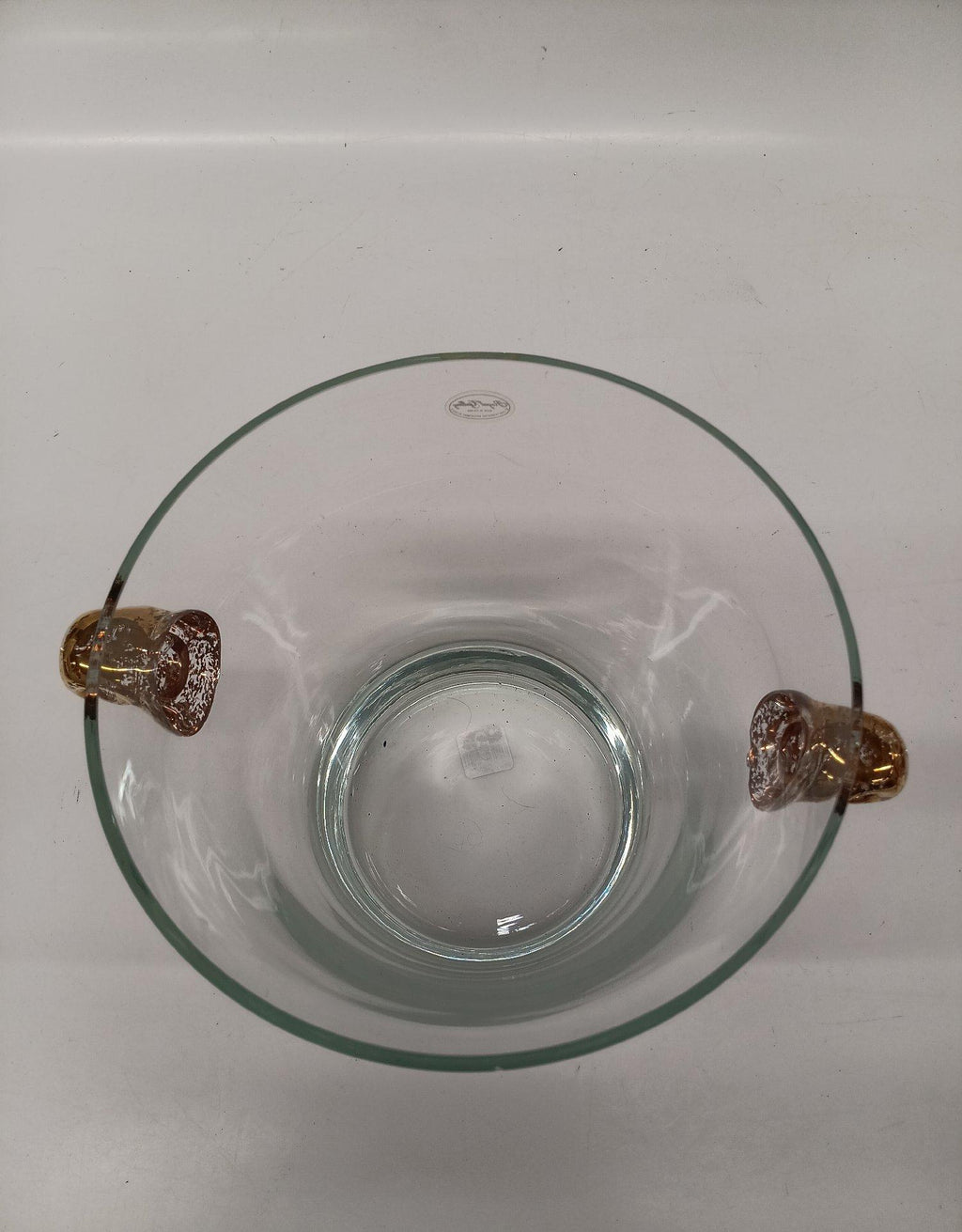 Royal Gallery Polish Glass Ice Bucket with Ornate Gold Tone Handles