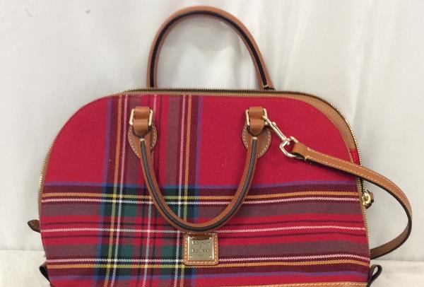 Dooney & Bourke Red Tartan Plaid Zip Zip Satchel