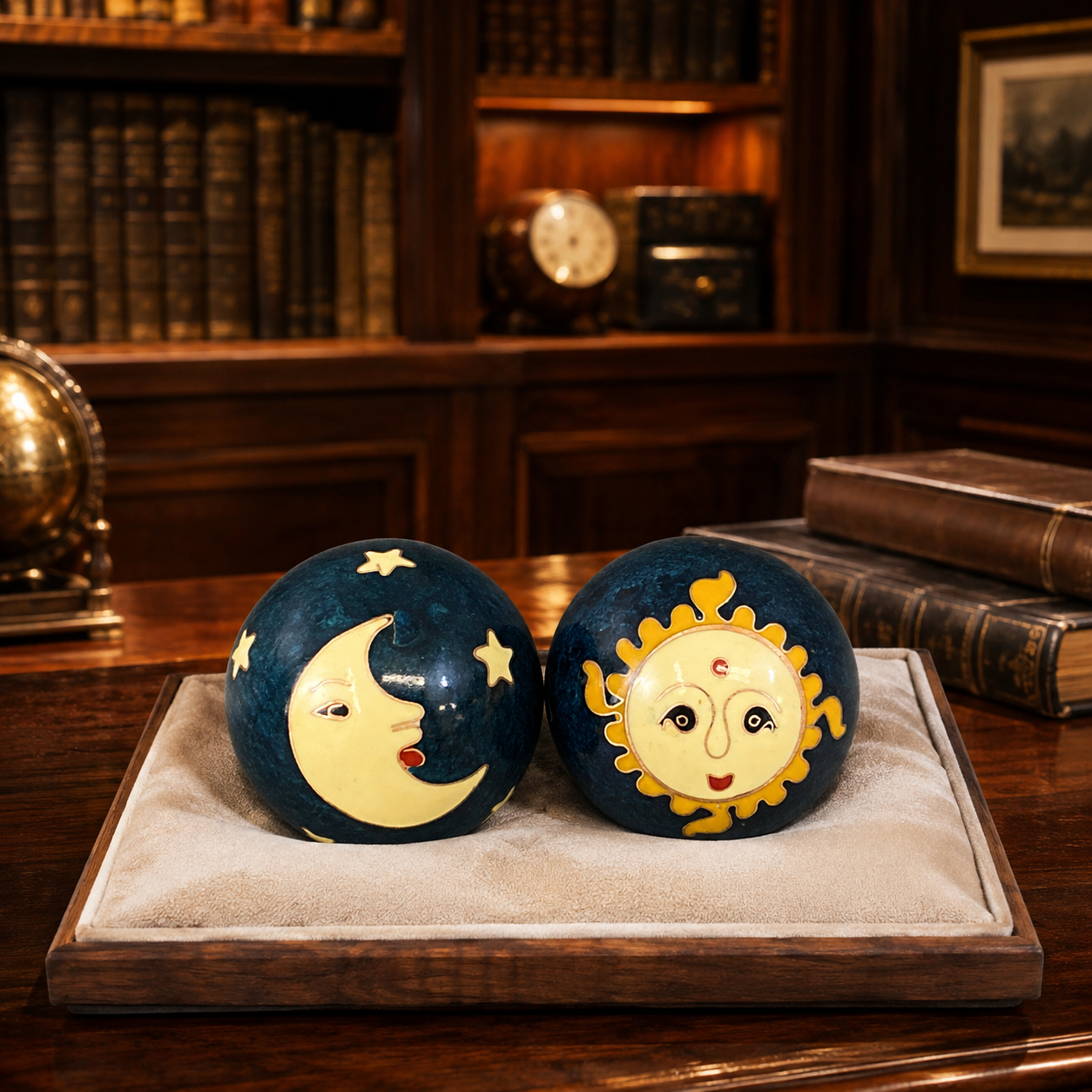Sun & Moon Motif Baoding Balls
