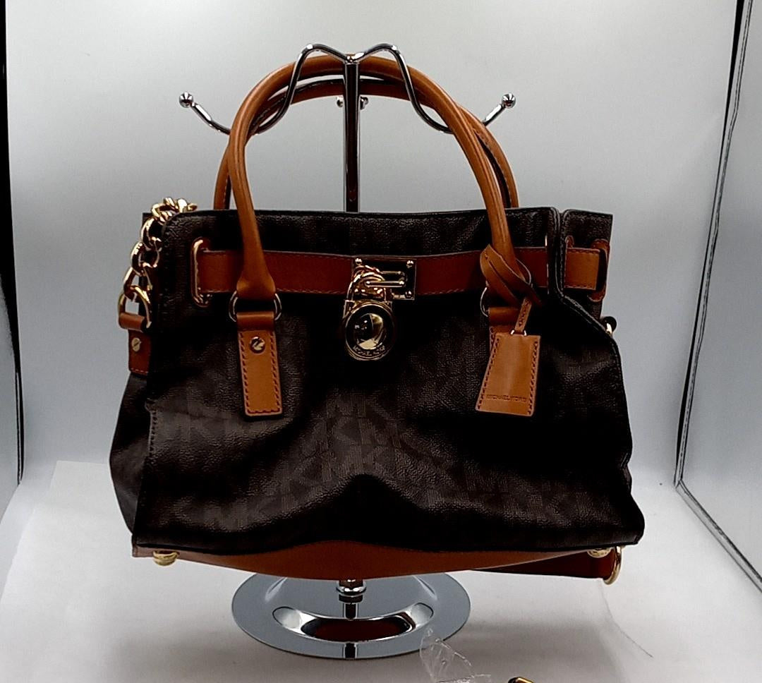 Michael Kors Monogram Hamilton Satchel Handbag Pre-Owned