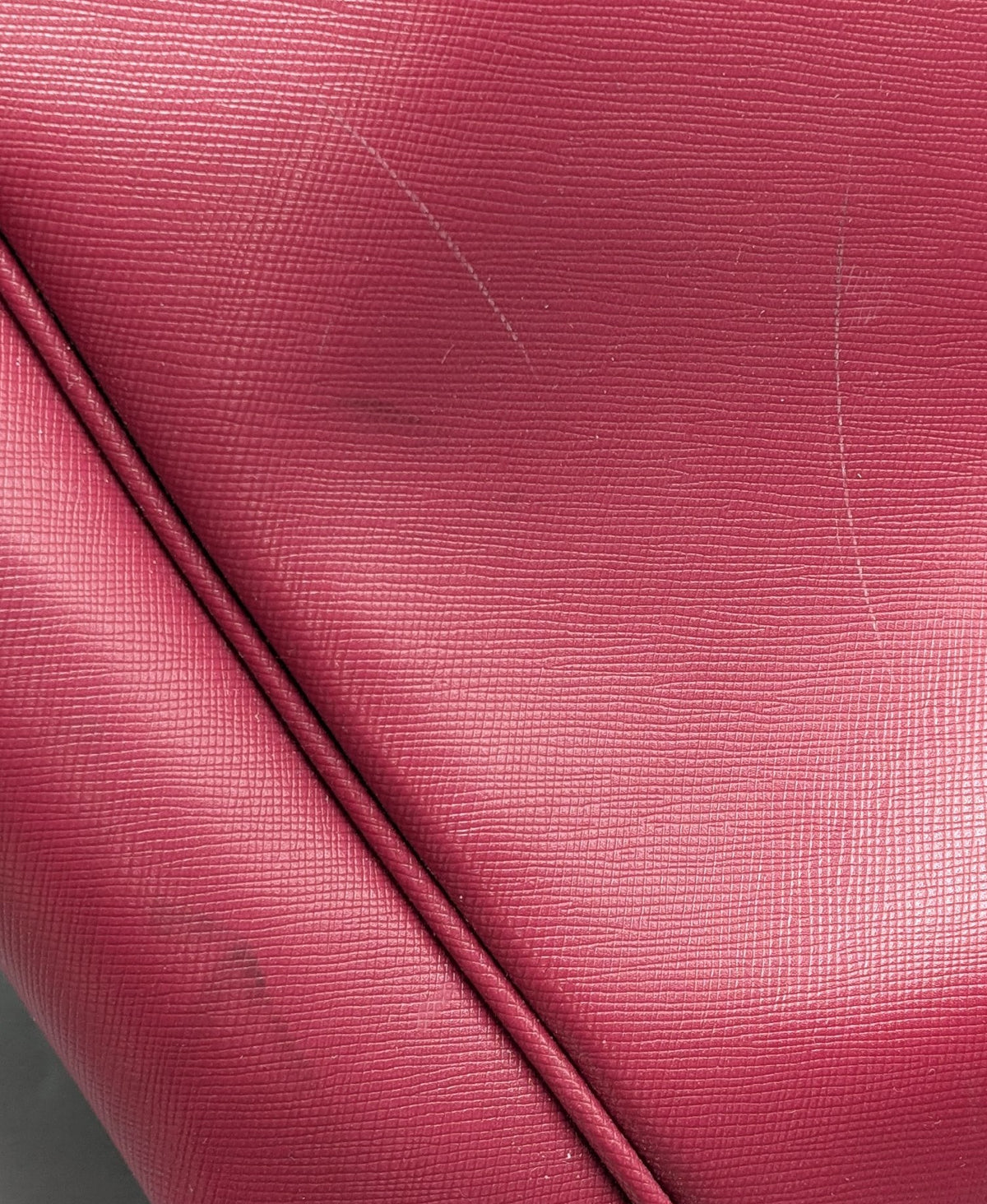 Berry pink crossgrain leather multifunction tote bag with double handles and shoulder strap, view 9