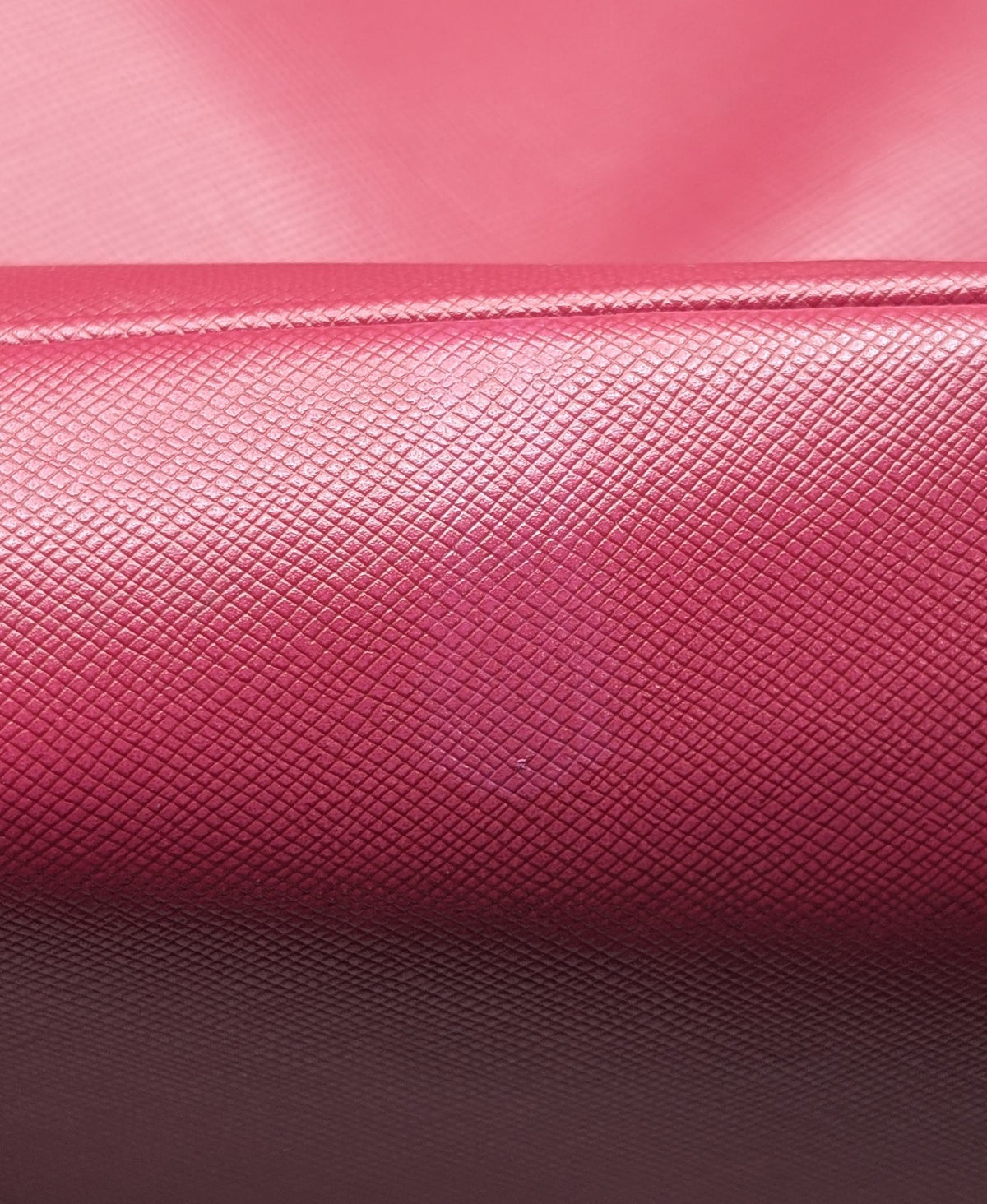 Berry pink crossgrain leather multifunction tote bag with double handles and shoulder strap, view 10