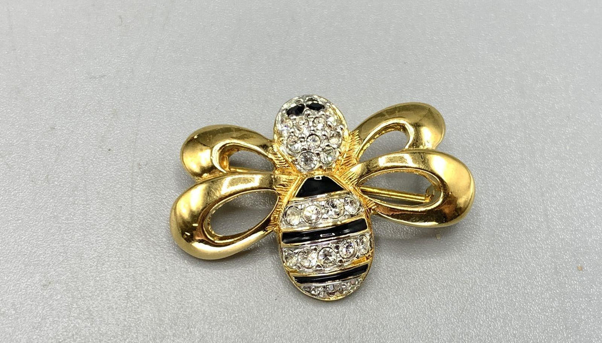 Gold-tone bee brooch, view 2