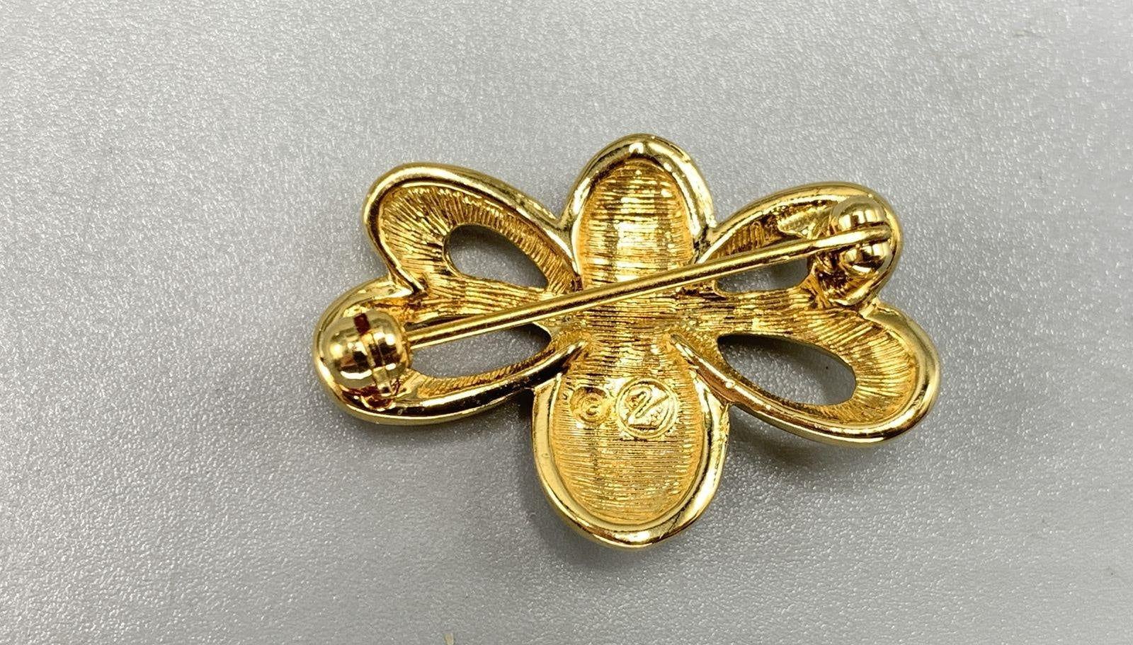 Swarovski: Goldtone Bee Brooch