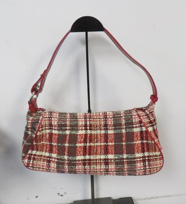 Prague Red Plaid Cap Shoulder Bag and Scarf Set