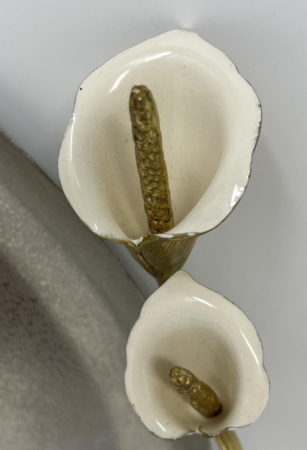 Michael Aram Calla Lily Silver-Tone Engraved Tableware Oval Shaped Serving Tray