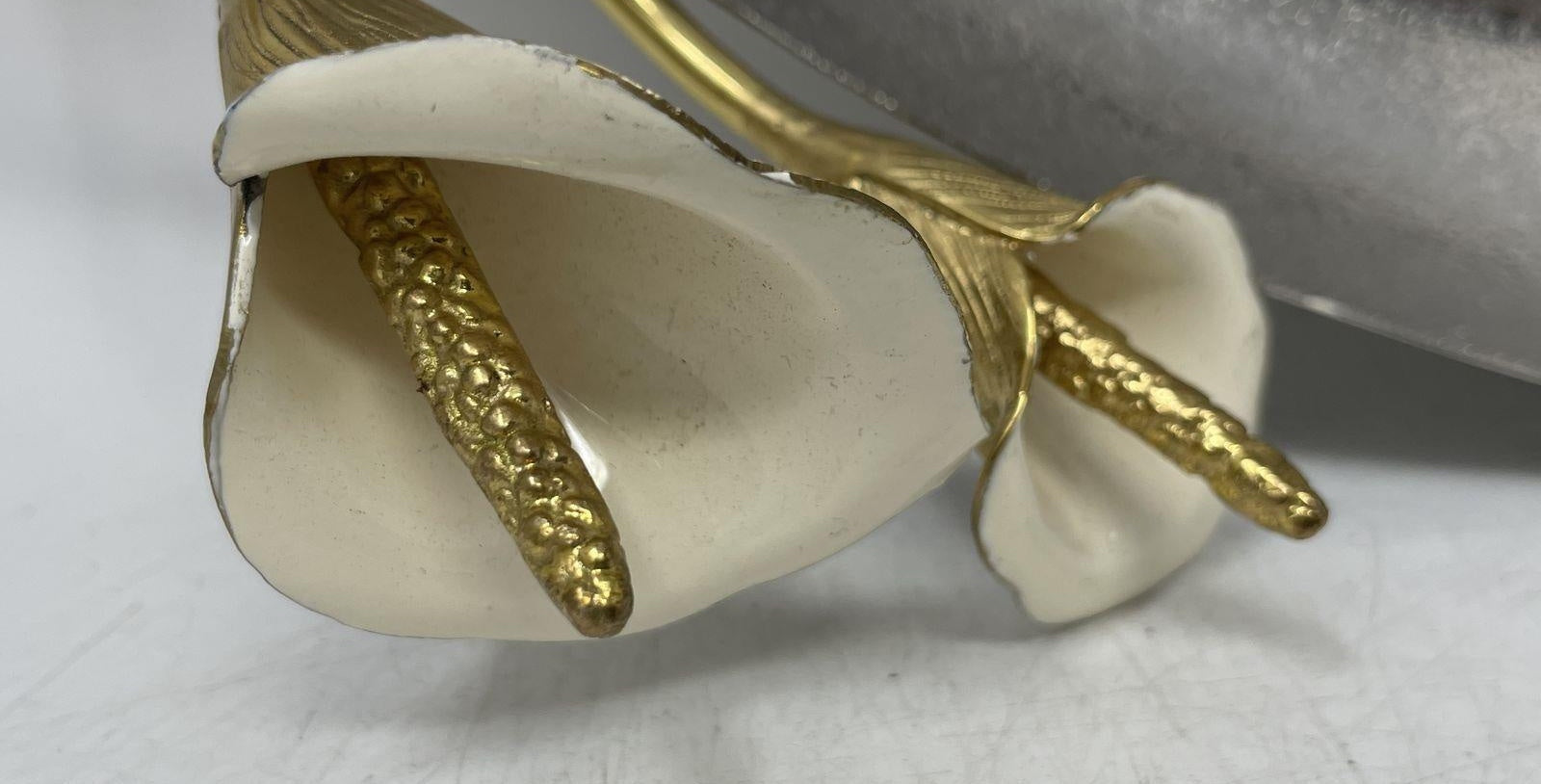 Michael Aram Calla Lily Silver-Tone Engraved Tableware Oval Shaped Serving Tray