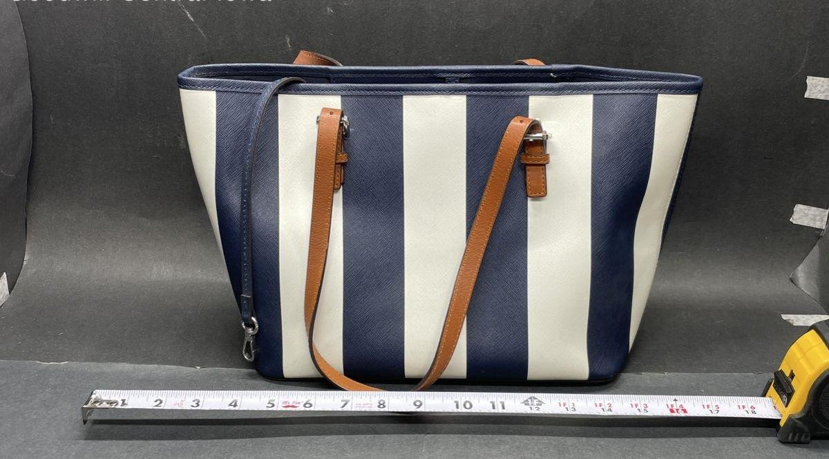 Michael Michael Kors Jet Set Travel Blue Stripe Travel Tote