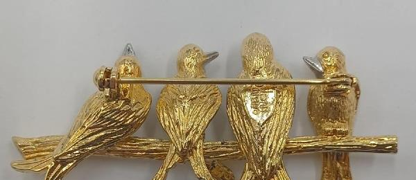 Joan Rivers Vintage Rhinestone Bird Statement Brooch