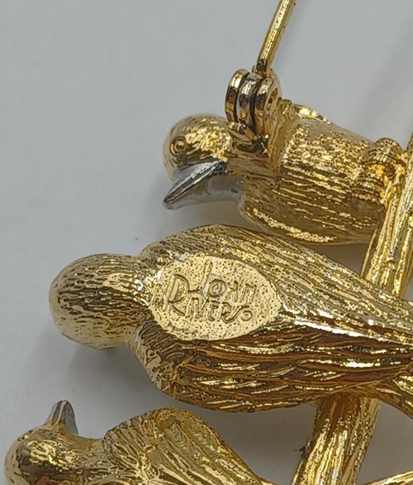 Joan Rivers Vintage Rhinestone Bird Statement Brooch