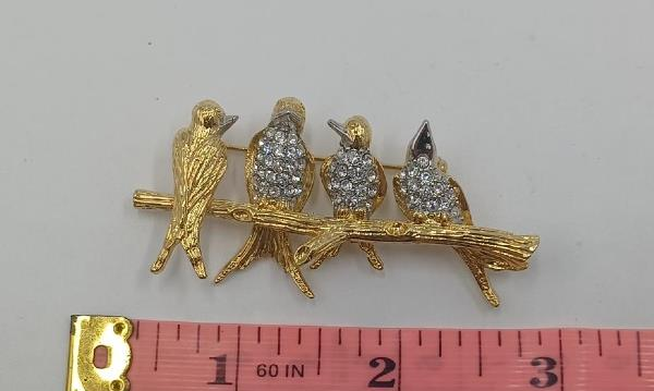Joan Rivers Vintage Rhinestone Bird Statement Brooch