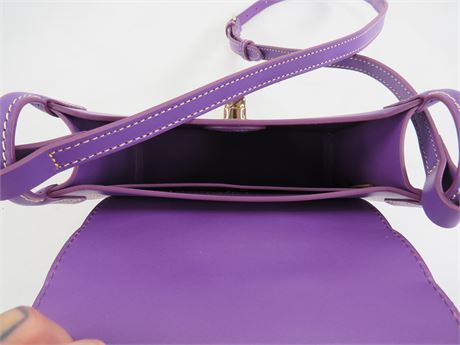 Dooney & Bourke Purple Leather Mini Crossbody Purse 5x8x3 (C5634)