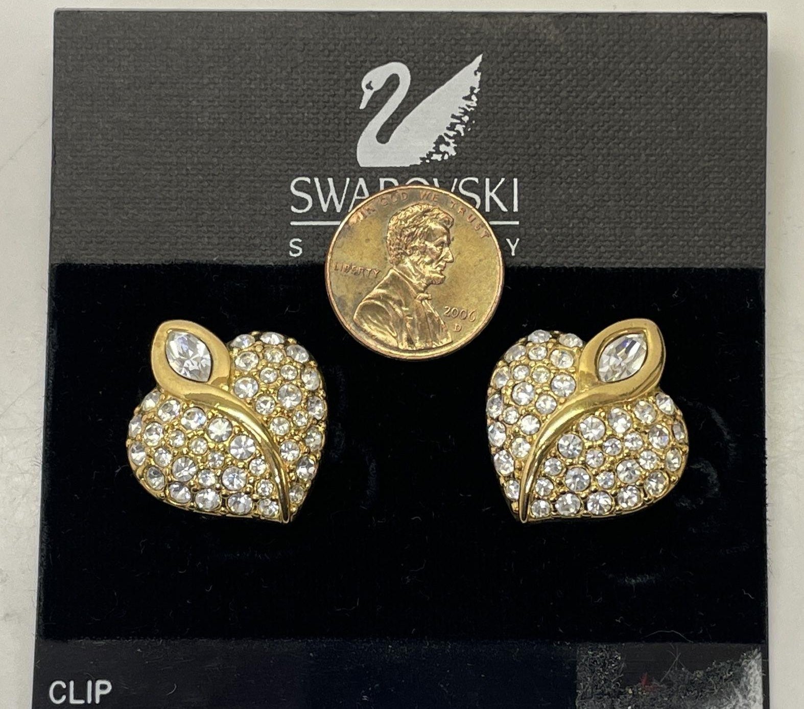 Swarovski Savvy Crystal Gold Tone Clip Earrings