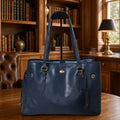 Coach Peyton Navy Saffiano Drawstring Carryall Tote