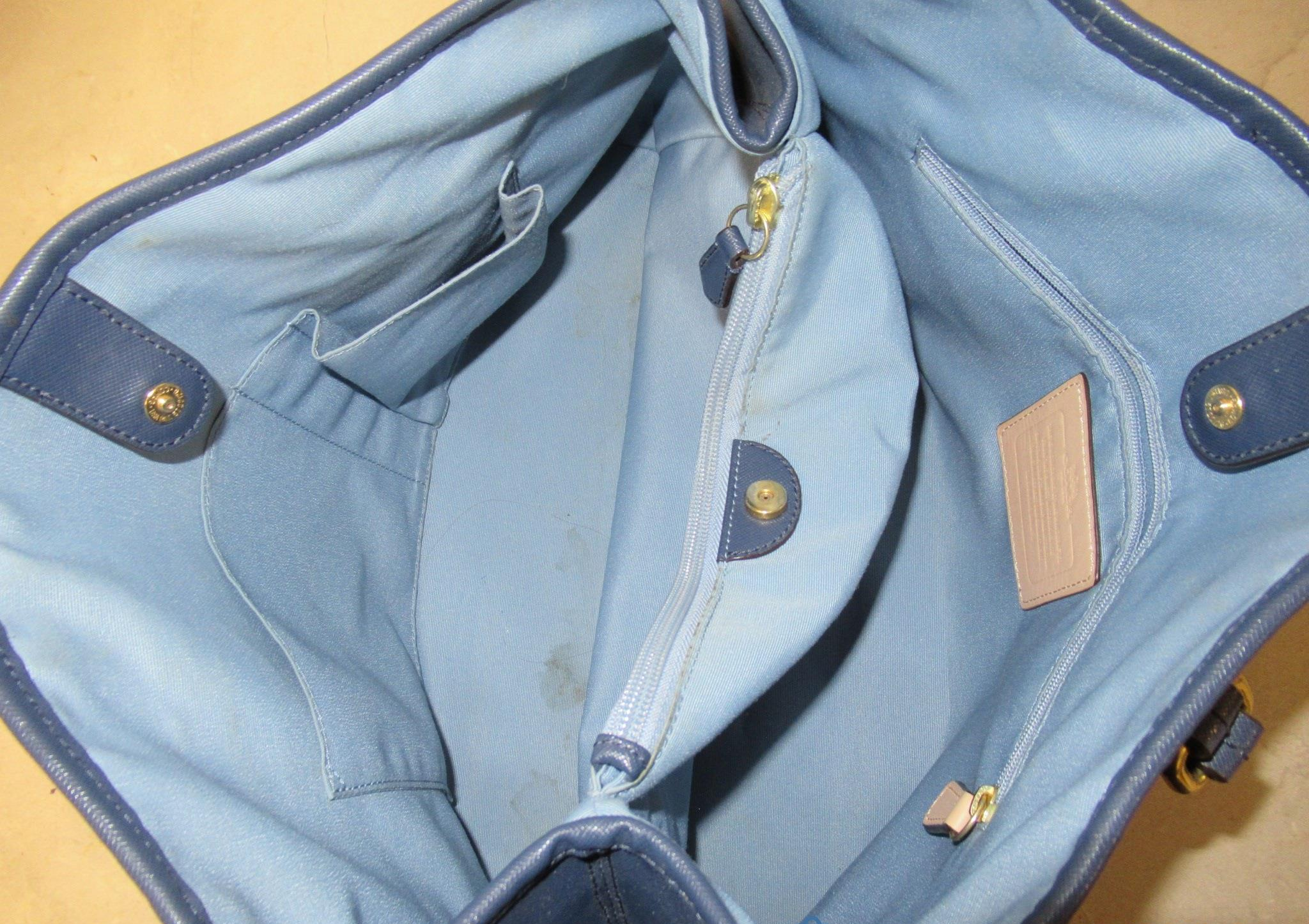 Coach Peyton Navy Saffiano Drawstring Carryall Tote