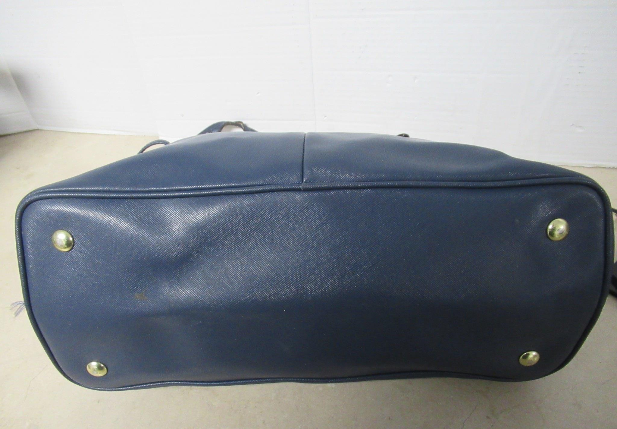 Coach Peyton Navy Saffiano Drawstring Carryall Tote