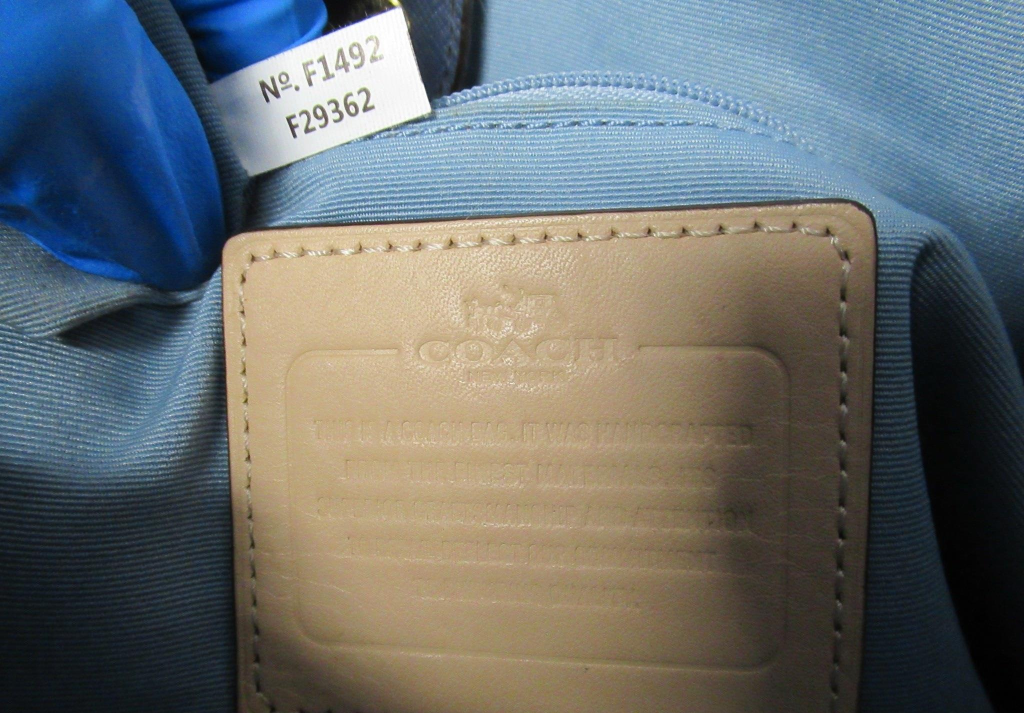 Coach Peyton Navy Saffiano Drawstring Carryall Tote