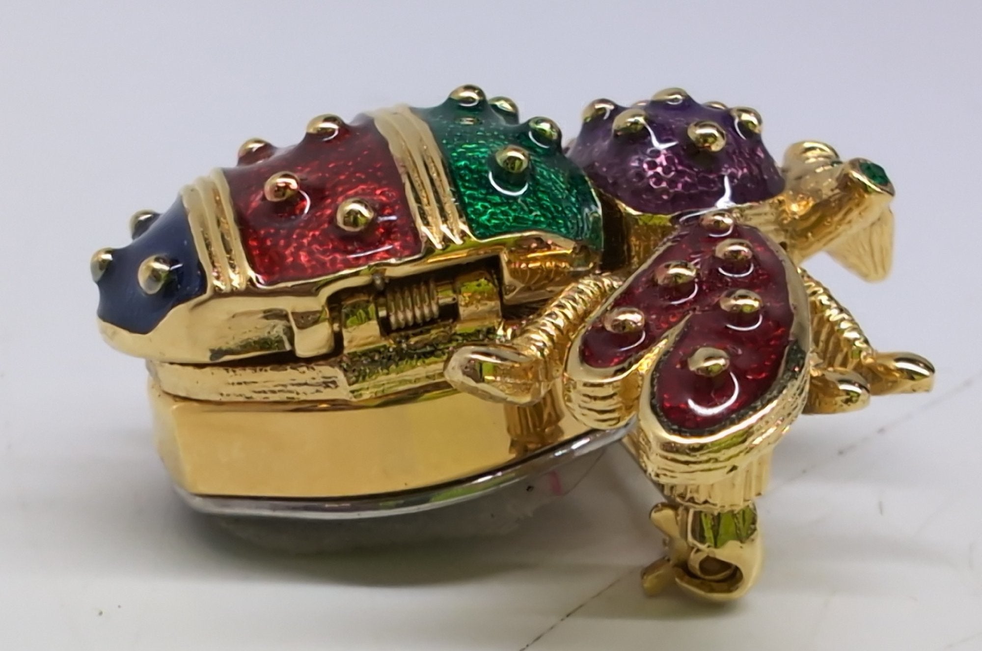 Signed Joan Rivers Vintage Multi Color Enamel Bee Watch Pin Brooch