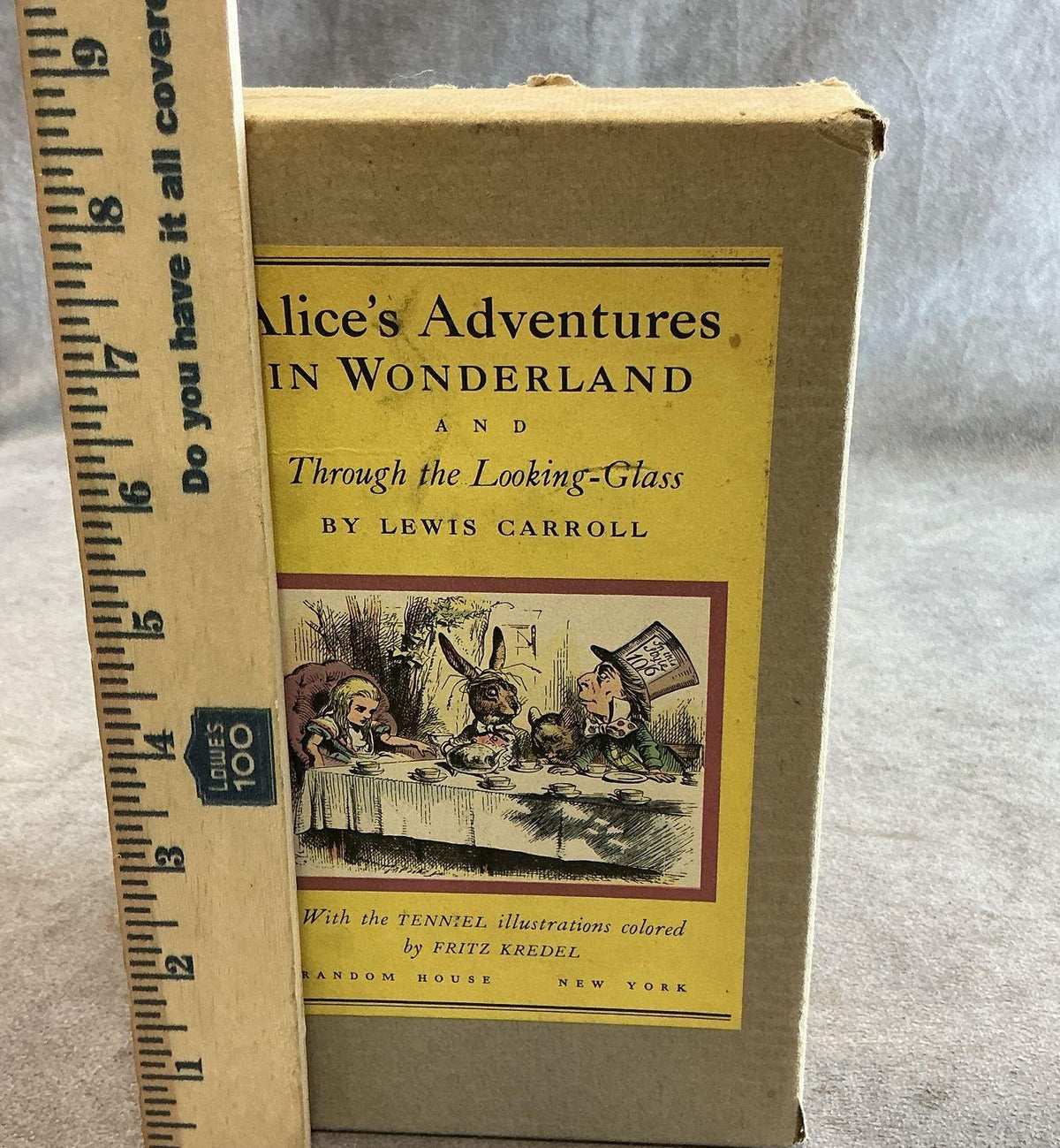 Alice's Adventures in Wonderland and Through the Looking-Glass 1946 Random House two-book set with striped slipcase, view 4