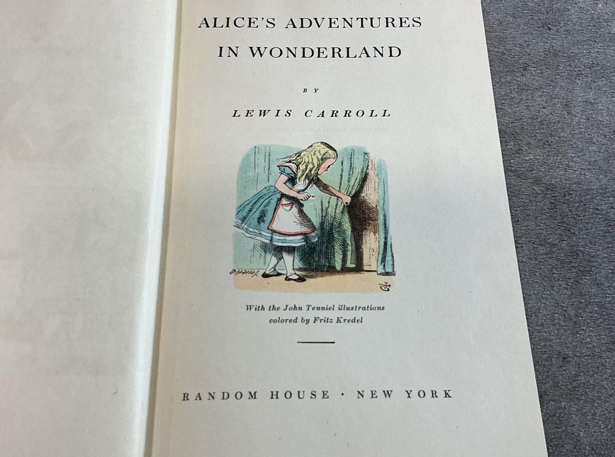 Alice's Adventures in Wonderland and Through the Looking-Glass 1946 Random House two-book set with striped slipcase, view 7