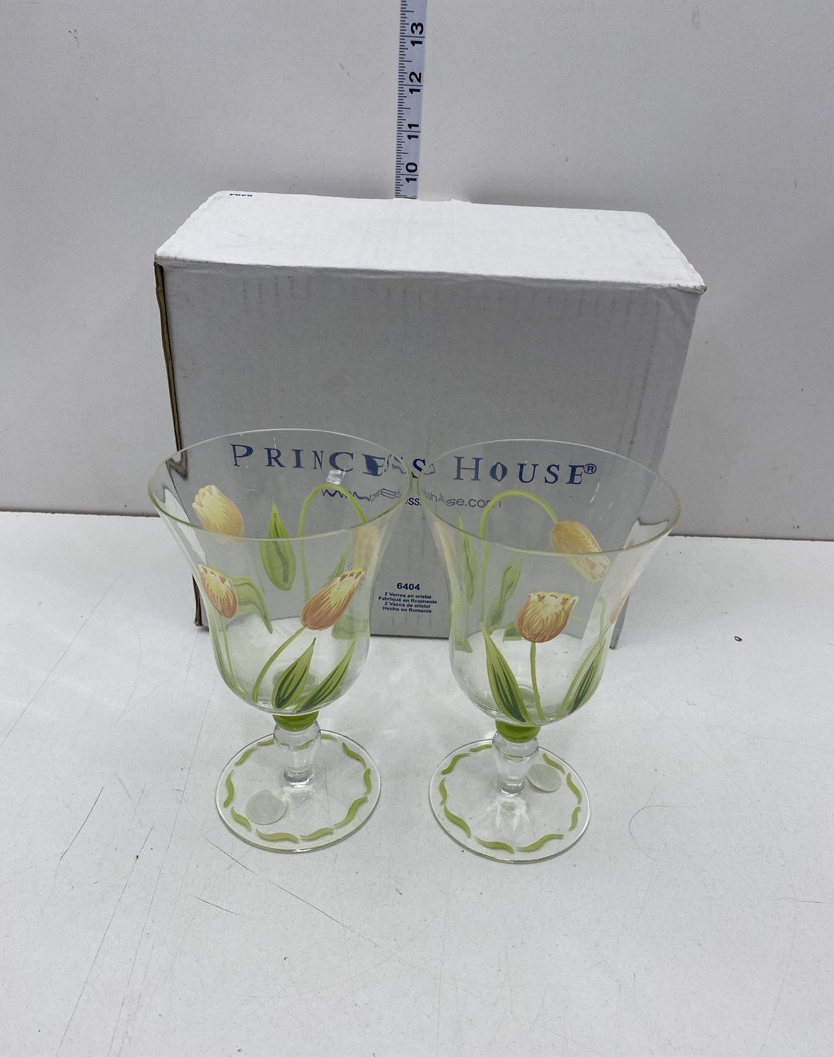 Princess House Cottage Tulip Goblets, Set of Two