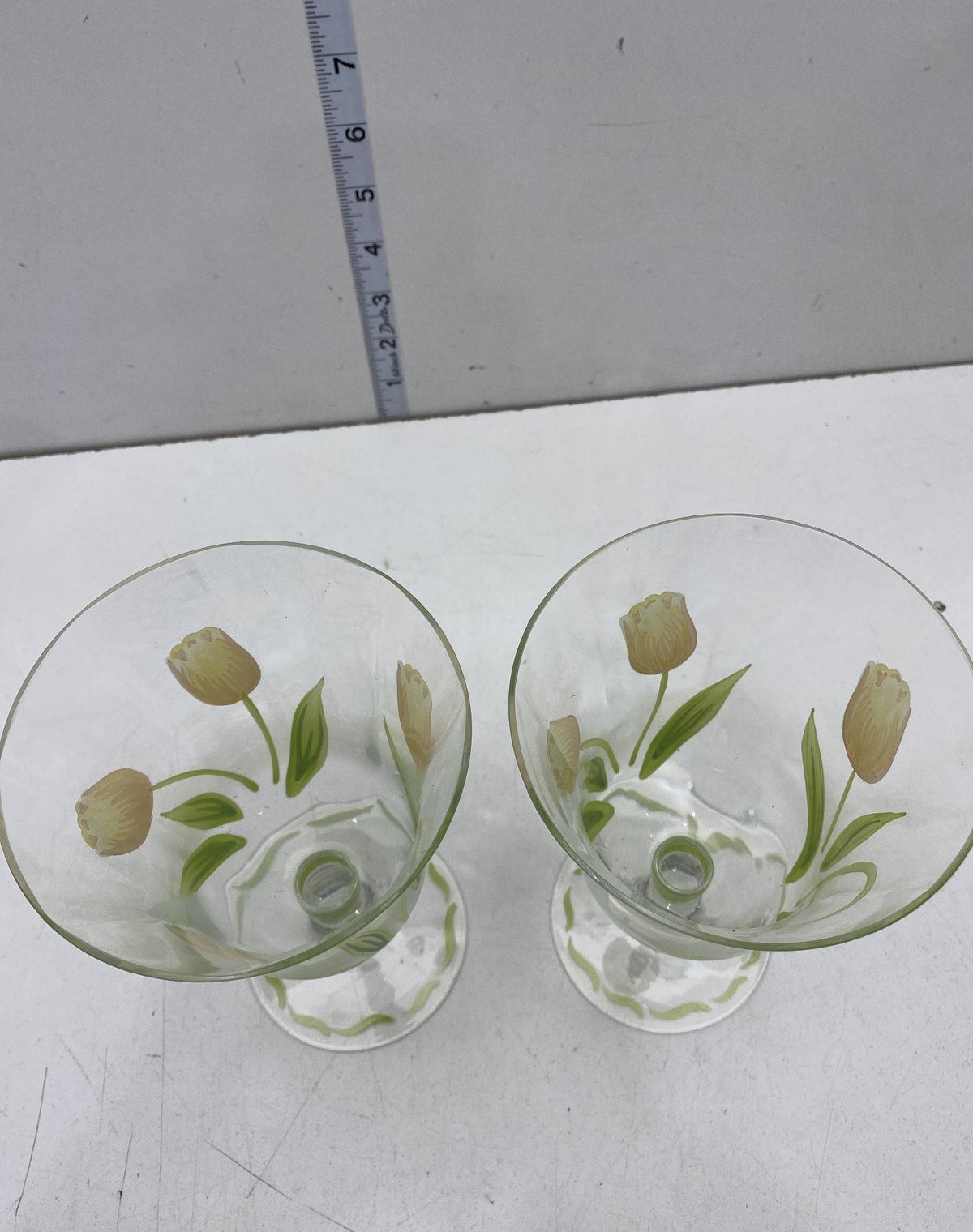 Princess House Cottage Tulip Goblets, Set of Two