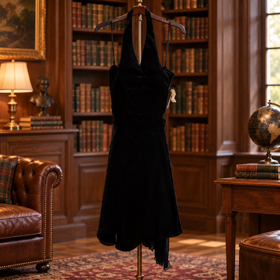 La Belle Black Halter Dress Size 13