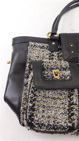 Charles David Tweed and Leather Shoulder Bag [2158E]
