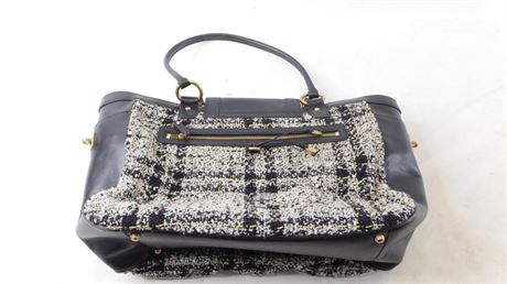 Charles David Tweed and Leather Shoulder Bag [2158E]
