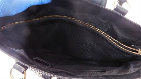 Charles David Tweed and Leather Shoulder Bag [2158E]