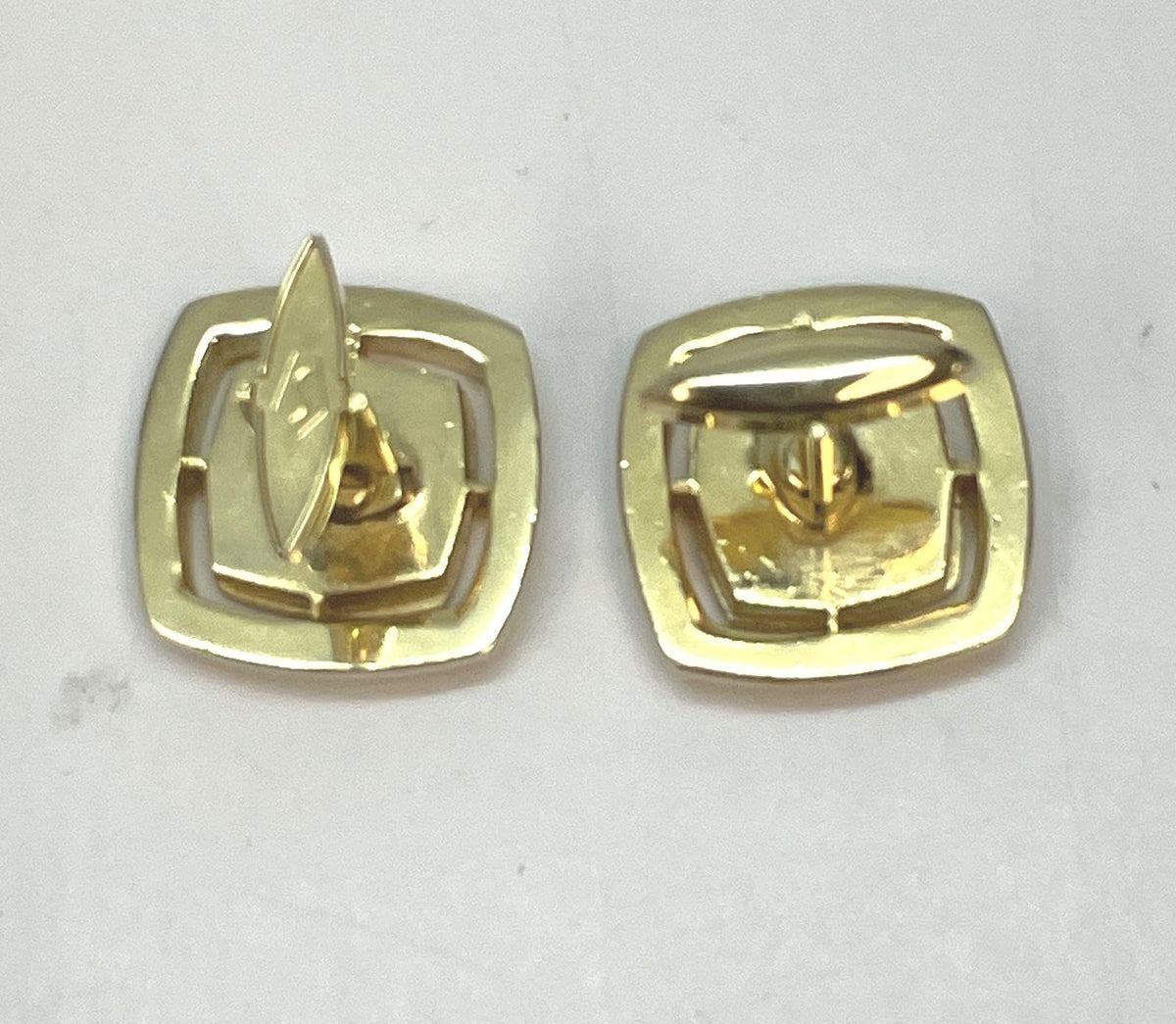 Pierre Cardin two-tone gold-tone square cufflinks with swirl C logo, view 4