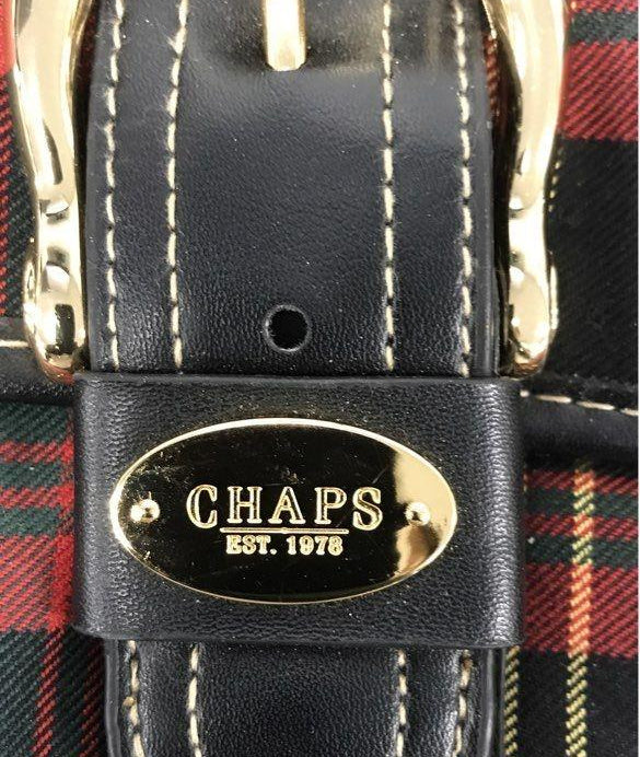 Chaps Women's Red Green Black Plaid Tartan Shoulder Bag Handbag Gold Hardware