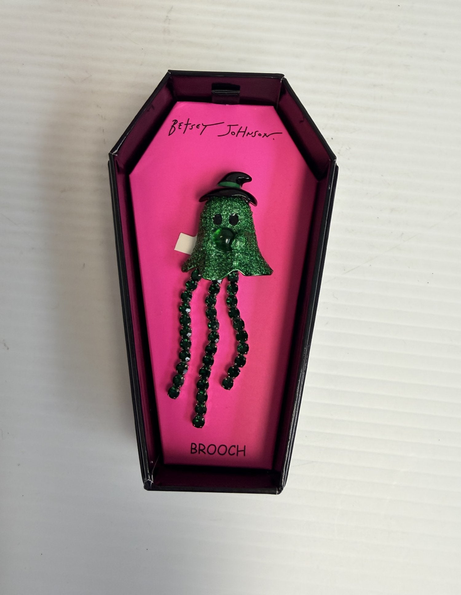 Betsey Johnson Halloween Ghost Brooch in Coffin Box