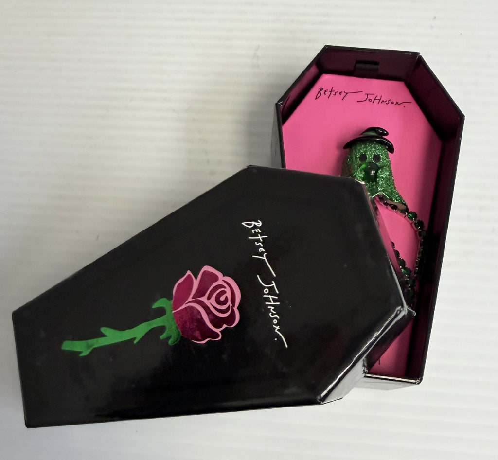 Betsey Johnson Halloween Ghost Brooch in Coffin Box