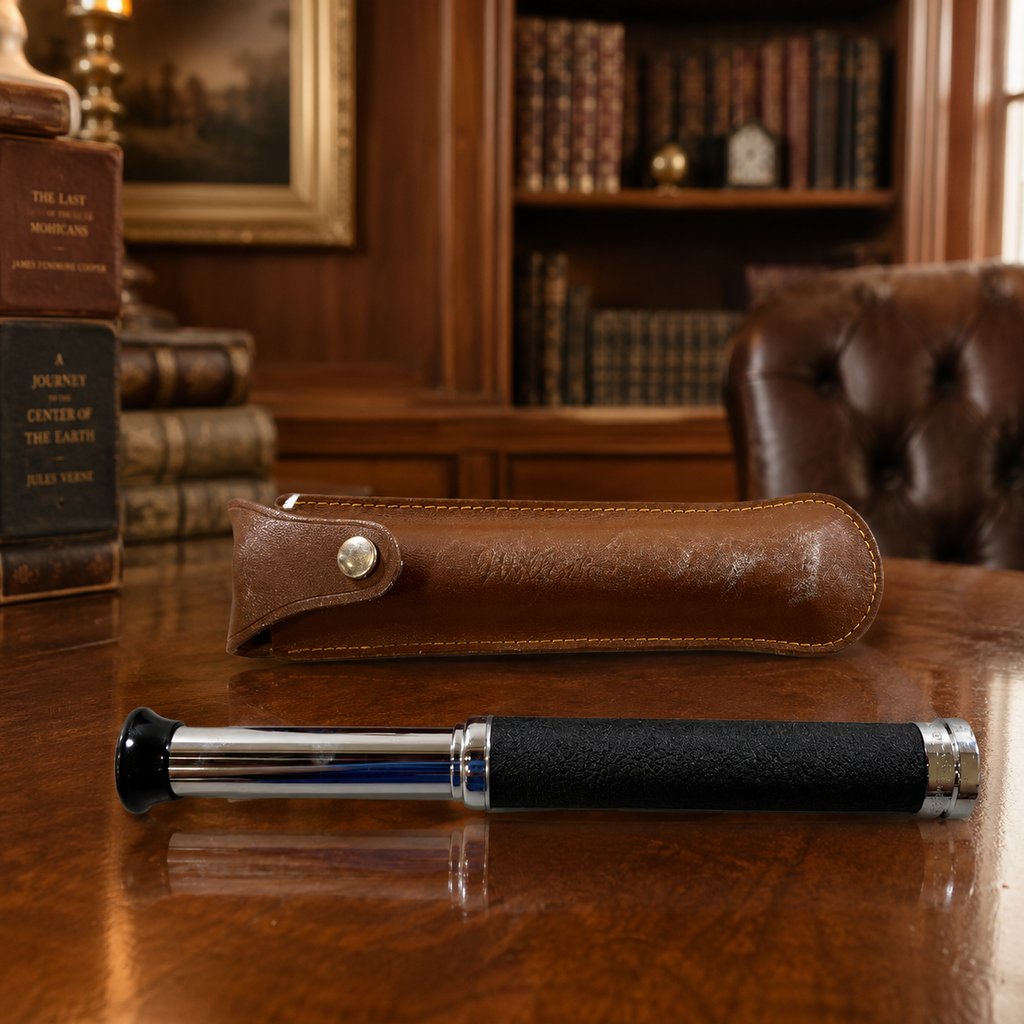 Vintage Wollensak 8x Magnification Pocket Telescope With Leather Case