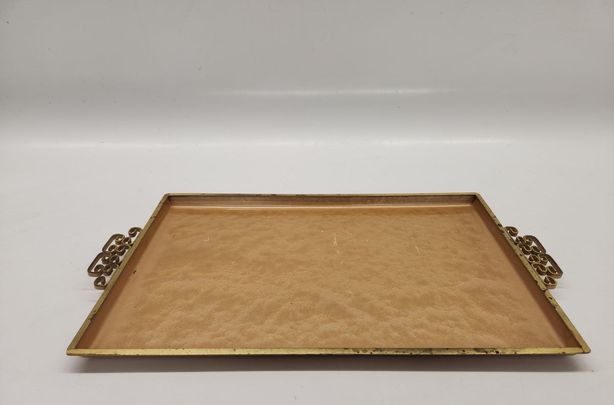 Vintage Kyes Handmade Moiré Glaze Serving Tray with Handles