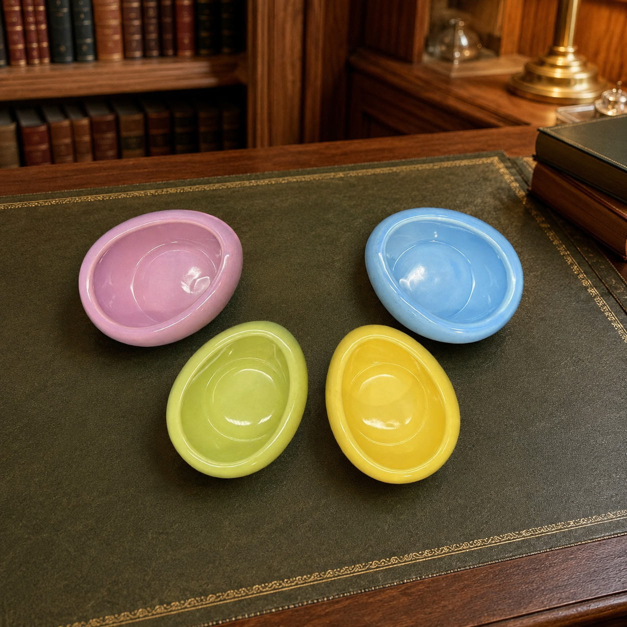 Grab Bag of 4 Williams-Sonoma Easter Egg Shaped Ceramic Candy Dishes