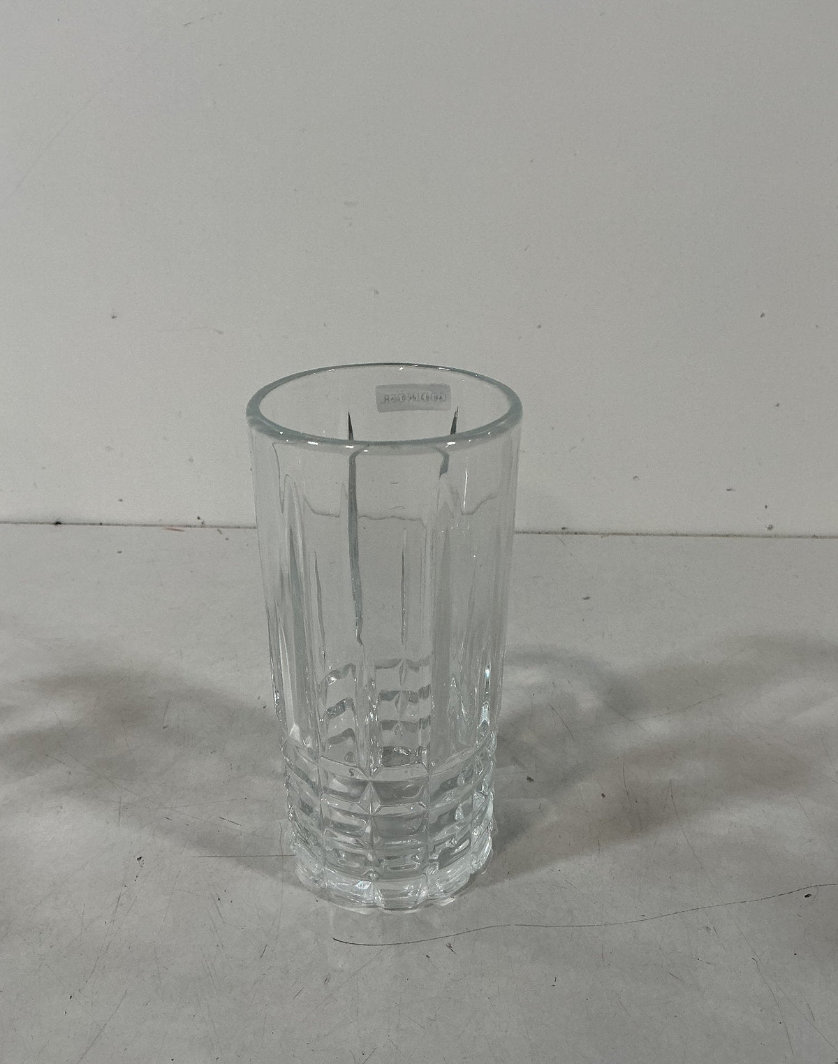 Set of 4 Godinger Clear Glass Highball Glasses Faceted Base Medium Size