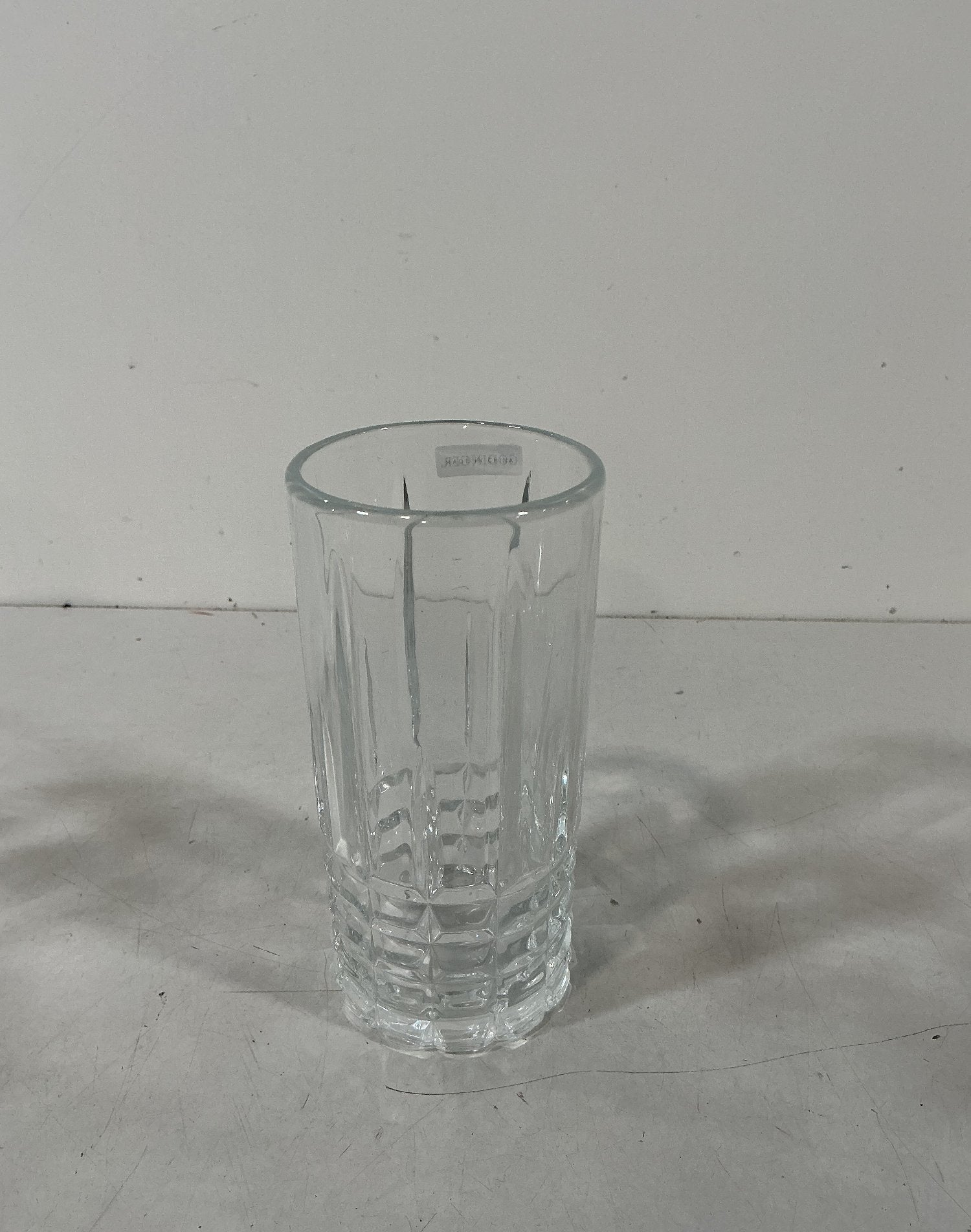 Set of 4 Godinger Clear Glass Highball Glasses Faceted Base Medium Size