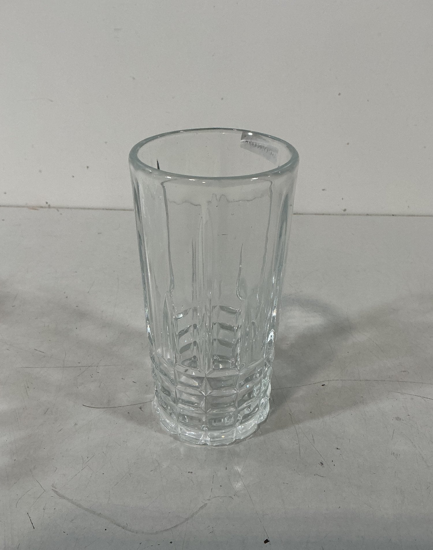 Set of 4 Godinger Clear Glass Highball Glasses Faceted Base Medium Size