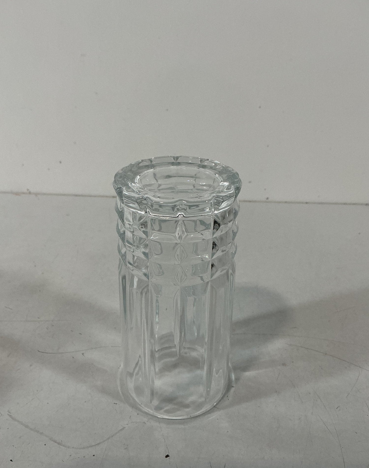 Set of 4 Godinger Clear Glass Highball Glasses Faceted Base Medium Size