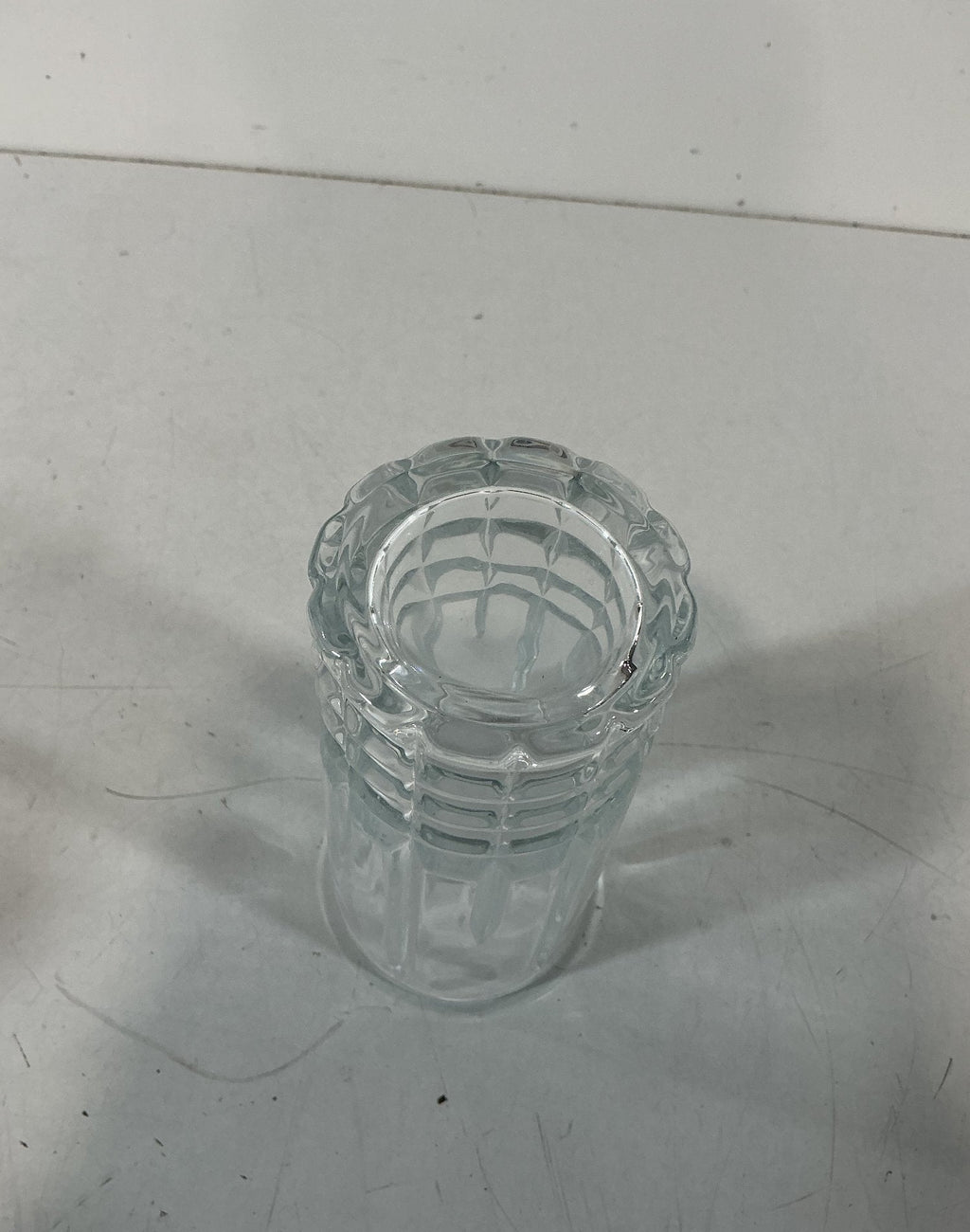 Set of 4 Godinger Clear Glass Highball Glasses Faceted Base Medium Size